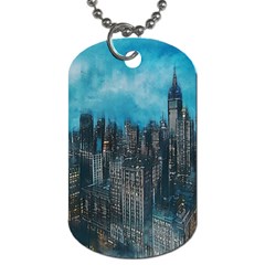 Cityscape Buildings Skyscraper Dog Tag (one Side) by Wegoenart