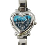 Cityscape Buildings Skyscraper Heart Italian Charm Watch Front