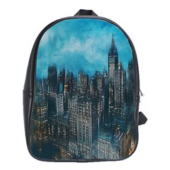 Cityscape Buildings Skyscraper School Bag (large) by Wegoenart