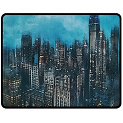 Cityscape Buildings Skyscraper Fleece Blanket (medium)  by Wegoenart