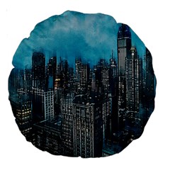 Cityscape Buildings Skyscraper Large 18  Premium Round Cushions by Wegoenart