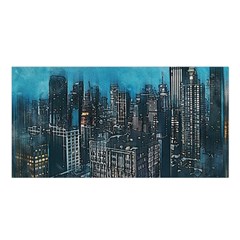 Cityscape Buildings Skyscraper Satin Shawl by Wegoenart