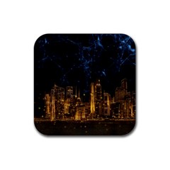 Architecture Buildings City Rubber Coaster (square)  by Wegoenart