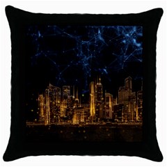 Architecture Buildings City Throw Pillow Case (black) by Wegoenart