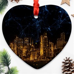 Architecture Buildings City Heart Ornament (two Sides) by Wegoenart