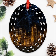 Architecture Buildings City Ornament (oval Filigree) by Wegoenart