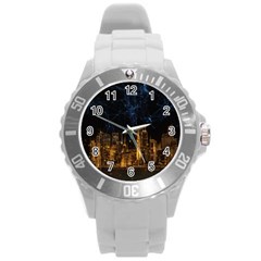 Architecture Buildings City Round Plastic Sport Watch (l) by Wegoenart