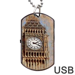 Big Ben London Wes Ben Big Dog Tag Usb Flash (two Sides) by Wegoenart