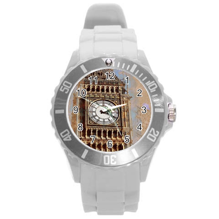 Big Ben London Wes Ben Big Round Plastic Sport Watch (L)