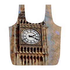 Big Ben London Wes Ben Big Full Print Recycle Bag (l) by Wegoenart