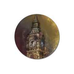 London Big Ben Building Magnet 3  (round) by Wegoenart