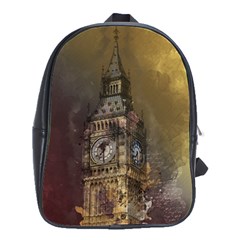 London Big Ben Building School Bag (large) by Wegoenart