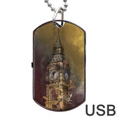 London Big Ben Building Dog Tag Usb Flash (one Side) by Wegoenart