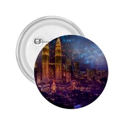 City Lights Skyline Buildings 2 25  Buttons by Wegoenart