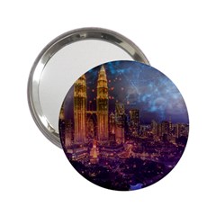 City Lights Skyline Buildings 2 25  Handbag Mirrors by Wegoenart