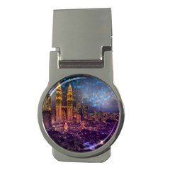 City Lights Skyline Buildings Money Clips (round)  by Wegoenart