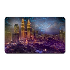 City Lights Skyline Buildings Magnet (rectangular) by Wegoenart