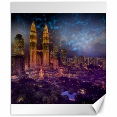 City Lights Skyline Buildings Canvas 8  X 10  by Wegoenart