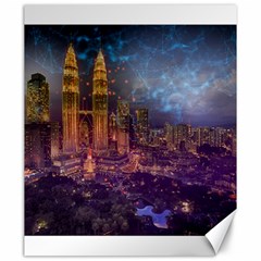 City Lights Skyline Buildings Canvas 20  X 24  by Wegoenart