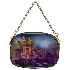 City Lights Skyline Buildings Chain Purse (two Sides) by Wegoenart