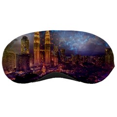 City Lights Skyline Buildings Sleeping Mask by Wegoenart