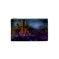 City Lights Skyline Buildings Cosmetic Bag (small) by Wegoenart