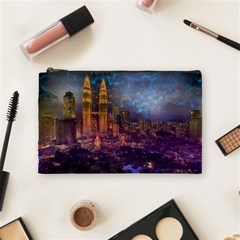 City Lights Skyline Buildings Cosmetic Bag (medium) by Wegoenart