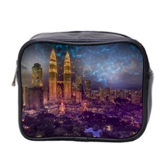 City Lights Skyline Buildings Mini Toiletries Bag (two Sides) by Wegoenart