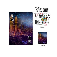 City Lights Skyline Buildings Playing Cards 54 Designs (mini) by Wegoenart