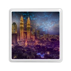 City Lights Skyline Buildings Memory Card Reader (square) by Wegoenart