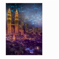 City Lights Skyline Buildings Large Garden Flag (two Sides) by Wegoenart