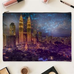 City Lights Skyline Buildings Cosmetic Bag (xxxl) by Wegoenart