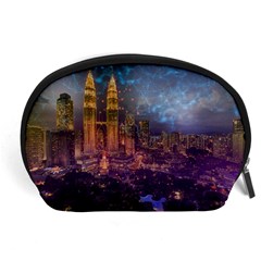 City Lights Skyline Buildings Accessory Pouch (large) by Wegoenart