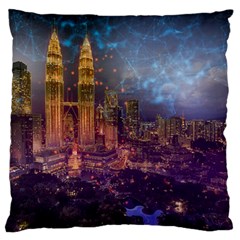 City Lights Skyline Buildings Standard Flano Cushion Case (one Side) by Wegoenart