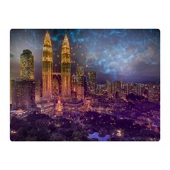 City Lights Skyline Buildings Double Sided Flano Blanket (mini) 