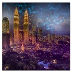 City Lights Skyline Buildings Large Satin Scarf (Square) Front