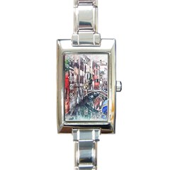 Venice Water Laguna Italy Rectangle Italian Charm Watch by Wegoenart