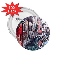 Venice Water Laguna Italy 2 25  Buttons (100 Pack)  by Wegoenart