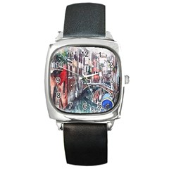 Venice Water Laguna Italy Square Metal Watch by Wegoenart