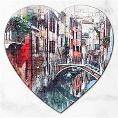 Venice Water Laguna Italy Jigsaw Puzzle (heart) by Wegoenart