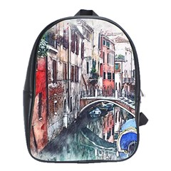 Venice Water Laguna Italy School Bag (large) by Wegoenart