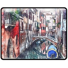 Venice Water Laguna Italy Fleece Blanket (medium)  by Wegoenart