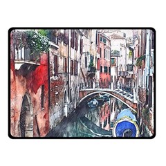 Venice Water Laguna Italy Fleece Blanket (small) by Wegoenart