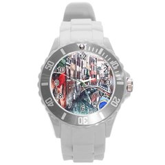 Venice Water Laguna Italy Round Plastic Sport Watch (l) by Wegoenart