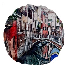 Venice Water Laguna Italy Large 18  Premium Round Cushions by Wegoenart