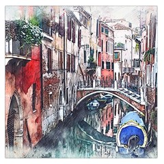 Venice Water Laguna Italy Large Satin Scarf (square) by Wegoenart