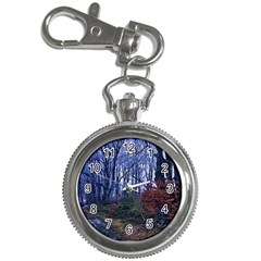 Forest Beeches Way Winter Snow Key Chain Watches by Wegoenart