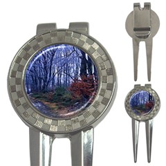 Forest Beeches Way Winter Snow 3-in-1 Golf Divots by Wegoenart