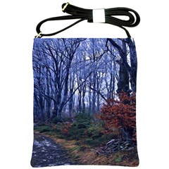 Forest Beeches Way Winter Snow Shoulder Sling Bag by Wegoenart