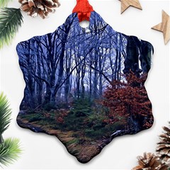 Forest Beeches Way Winter Snow Ornament (snowflake) by Wegoenart